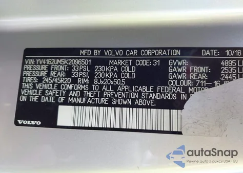 2019 Volvo Xc40 T5 R-Design из США, поврежденный, VIN YV4162UM5K2096501